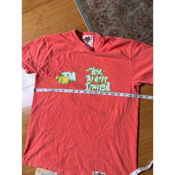 Pure Atlanta Coral Orange Hyde Park Graphic Tee Shirt You Aren’t Invited Small - Picture 6 of 9